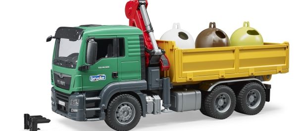 BRU3753 - Volquete MAN TGS con grúa y contenedores de botellas - 1