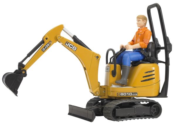 BRU62002 - Miniexcavadora JCB 8010 CTS con 1 personaje Escala: 1/16 - 1