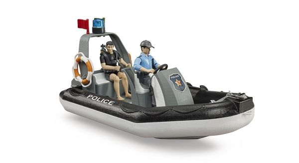 BRU62733 - Lancha neumática de policía con policía, buzo y accesorios - 1