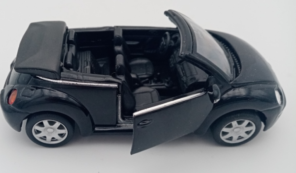 WEL2035BL - Coche Negro Metalizado VOLKSWAGEN NEW BEETLE Cabriolet friccion modelo vendido sin caja - 1