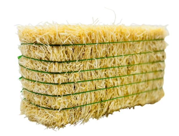 CW0275 - Paca de paja cuadrada con cordel verde - 7,8 x 3,7 x 2,8 cm - 1