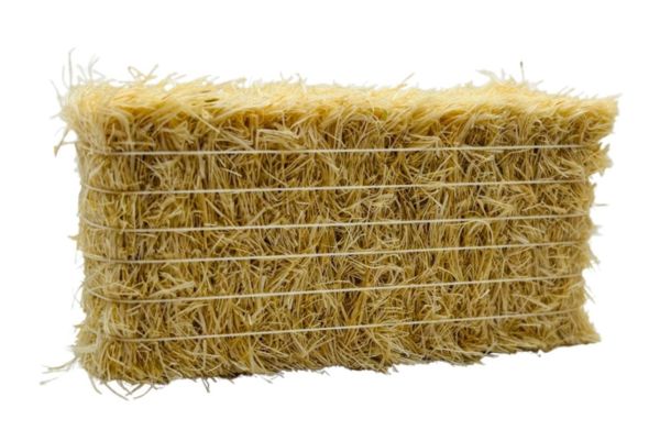 CW0279 - Paca de paja cuadrada con hilo blanco - 7,8 x 3,7 x 2,2 cm - 1