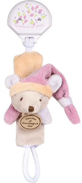 DC2509SOUROSE - Sujeta chupete - Ratón rosa y beige - 1