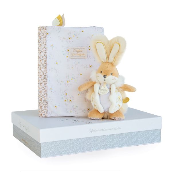 DC3497 - White Sugar Rabbit - Caja protege libro de salud con peluche - 1