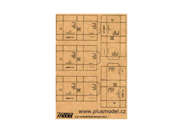 PLS009 - 5 cajas en miniatura del ejército de los EE. UU. para armar para diorama dimensiones de una caja 2 x 2 x 1 cm - 1