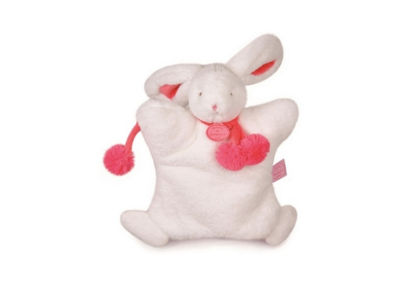 DC2742BR - Marioneta Conejo Pompón Blanco y Rojo 25 cm - 1