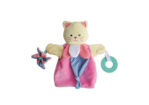 DC3005CHAT - Marioneta gato rosa 30 cm - 1