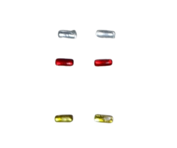 ART04370J - 2 almohadillas para faros rectangulares amarillos 1x3 mm - 1