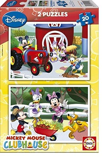 EDU15290 - 2 Puzzles 20 Piezas DISNEY - Mickey en la granja - 1