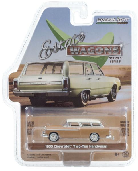 GREEN29990-A - CHEVROLET Two-Ten Handyman 1955 marrón familiar techo blanco vendido en blister - 1