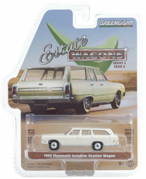 GREEN29990-B - PLYMOUTH Satellite Station Wagon station wagon 1969 blanco vendido en blister - 1