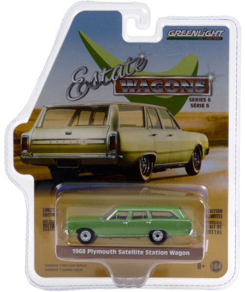 GREEN36010-B - PLYMOUTH Satellite Station Wagon break 1968 serie Estate Wagons verde metalizado vendido en blíster - 1