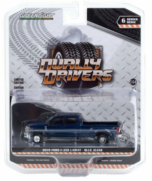 GREEN46060-F - FORD F-350 Lariat pick-up doble cabina 2019 azul metalizado Dually Drivers Series vendido en blister - 1