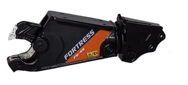 GF118-2-B - Cizallas para chatarra FORTRESS FS45-R negras con soporte de pluma para excavadoras de hasta 25 toneladas - 1