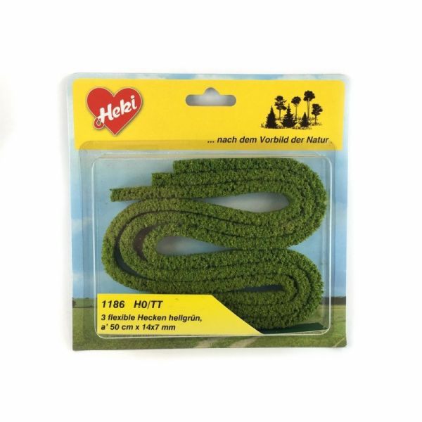 HEK1186 - 3 setos flexibles de color verde claro - 14x7 mm - 50 cm de largo. - 1