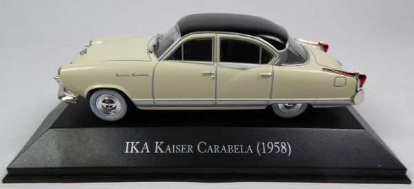 MAGARG48 - IKA Kaiser Carabela 1958 berlina 4 puertas techo blanco negro vendido en blister - 1