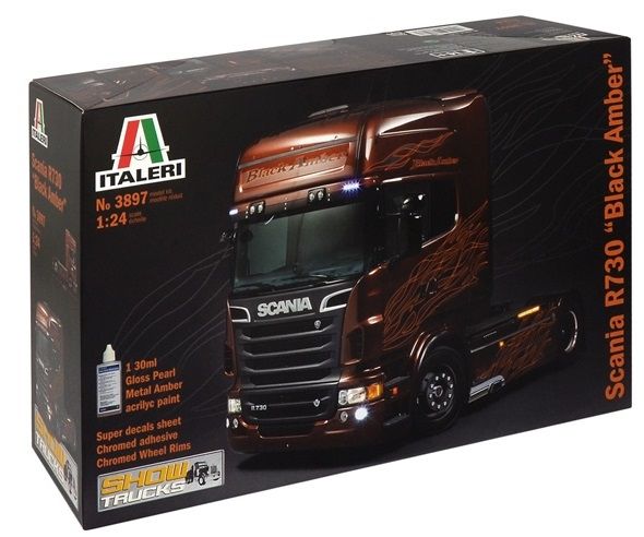 ITA3897 - SCANIA R730 V8 4x2 Show Truck modelo Black Amber para montar y pintar - 1