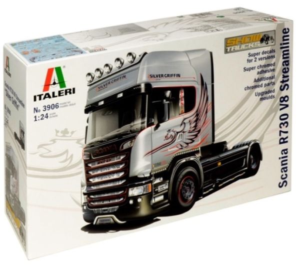 ITA3906 - SCANIA R730 Streamline V8 4x2 Silver Griffin modelo para montar y pintar - 1