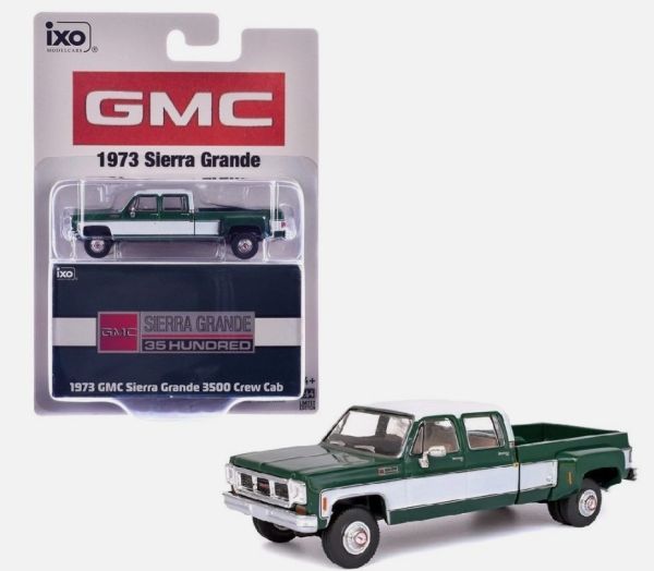IXO-IA64006 - GMC Sierra Grande 3500 Doble Cabina 1973 Verde y blanco (en blíster) - 1