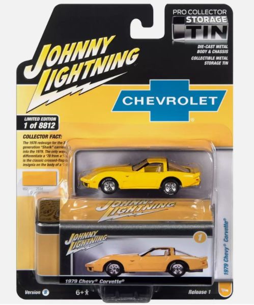 JLCT011-A - CHEVROLET Corvette 1979 amarillo de la serie COLLECTOR TINS en blister - 1