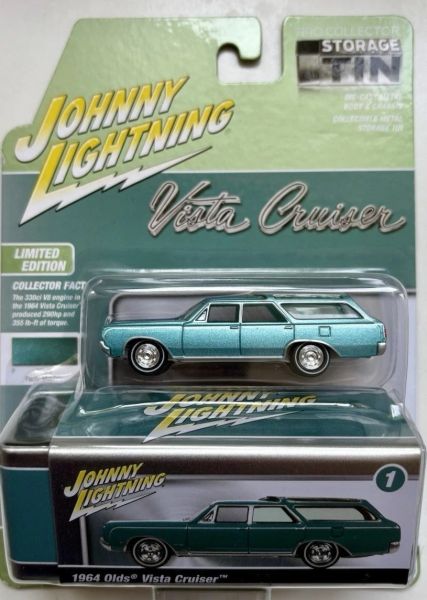 JLCT016A-A - OLDS Vista Cruiser 1964 azul de la serie COLLECTOR TINS 2025, todavía en su embalaje original. - 1
