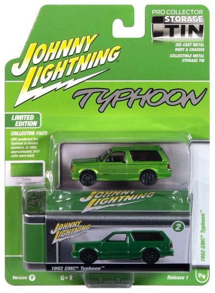 JLCT016B-B - GMC Typhoon de 1992, color verde metalizado, de la serie COLLECTOR TINS 2025, aún en su embalaje original. - 1
