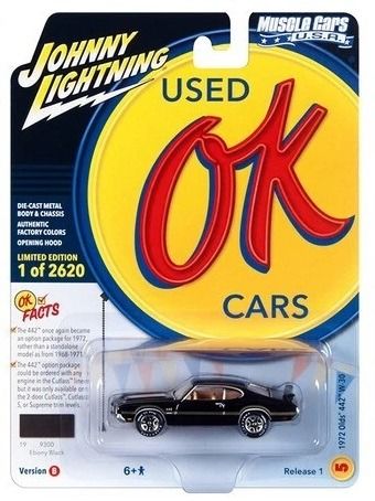 JLMC032B-E - OLDSMOBILE 442 W-30 1972 Negro de la serie MUSCLE CARS 2023 en blíster - 1