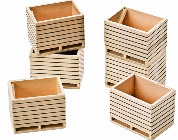 KID610611 - Juego de 6 pallox de madera en miniatura - 1
