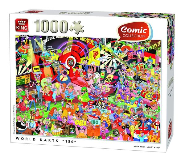 KING05547 - Rompecabezas De 1000 Piezas Mundo 180 Dardos - 1
