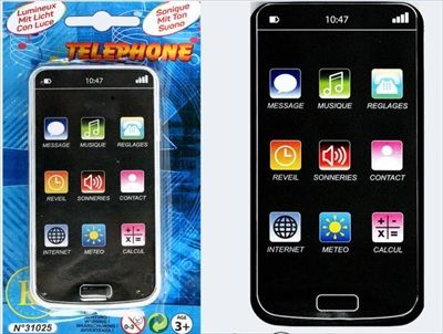 LPB31025 - Smartphone de plástico con luz y sonido - 19 cm - Modelo Random - 1