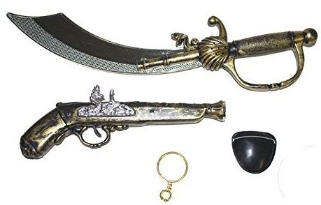 LPE50338 - Kit pirata con sable; bucanero y accesorios - 1