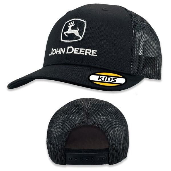JA5308-3345-BK - Gorra negra JOHN DEERE con malla trasera - 1