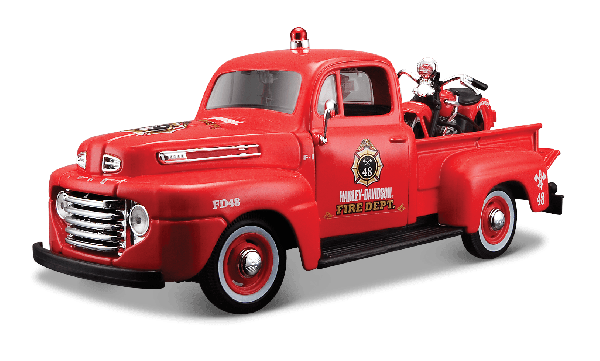 MST32191 - FORD F-1 Pick-up con moto HARLEY DAVIDSON 1936 Bombero - 1
