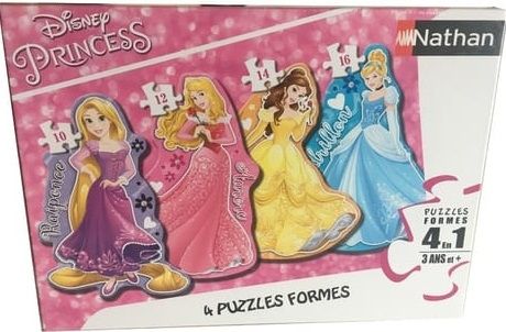 NAT86205 - 4 Puzzles - 10; 12; 14 y 16 piezas - Las princesas - 36 x 26 cm - 1