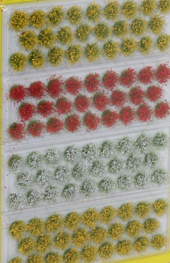 NOC07135 - Paquete de 104 mechones de hierba con flores de 0.236 in. - 1