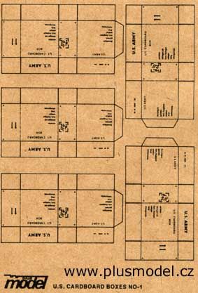 PLS009 - 5 cajas en miniatura del ejército de los EE. UU. para armar para diorama dimensiones de una caja 2 x 2 x 1 cm - 1
