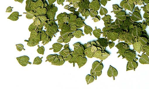PLS254 - Hojas de tilo verde en miniatura de 4 mm para diorama - 1