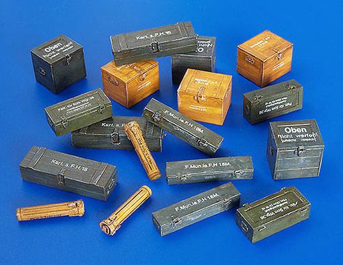 PLS4021 - Cajas militares alemanas en miniatura para calcomanías de dioramas que se pueden pintar - 1