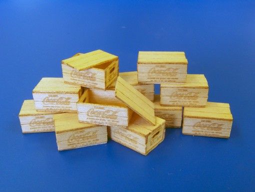 PLS450 - 12 cajas de madera en miniatura marca Coca Cola para montar y pintar medidas 1;5 x 0;8 x 0;6 cm - 1