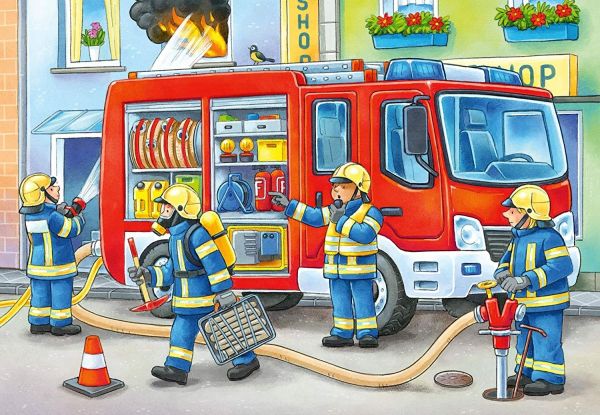 RAV056132 - Puzzle - 12 piezas - Bomberos - 19 x 19 cm - 1