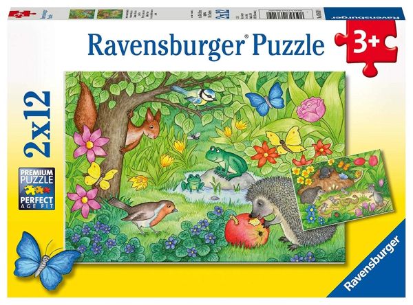 RAV076109 - 2 Puzzles - 12 Piezas - Animales en el Jardín - 1