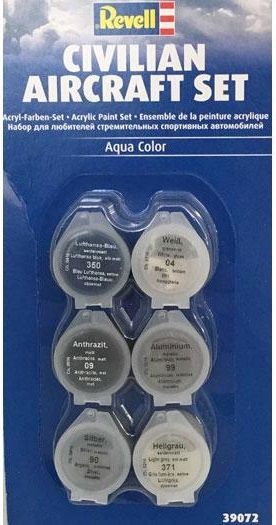 REV39072 - Set de pintura acrílica para aviones civiles 6 colores tarro de 5ml - 1