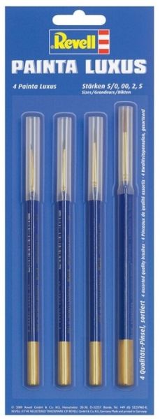 REV39629 - 4 cepillos de pelo de marta premium tamaños 5/0; 00; 2; 5 - 1