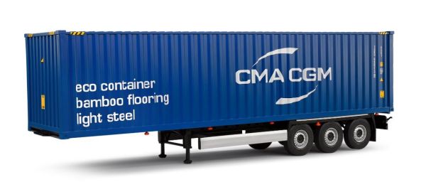 SOL2400507 - Remolque portacontenedores de 3 ejes y contenedor CMA CGM - 1