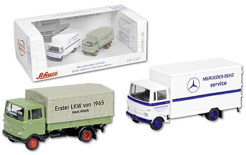 SCH22541 - 2 camiones MERCEDES 4X2 1 lona Erster LKW y carrocería de servicio Mercedes Benz rígida - 1