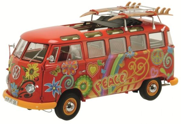 SCH283 - VOLKSWAGEN T1 Samba Hippie con tablas de surf - 1