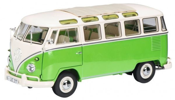 SCH286 - VW T1b Samba; verde y beige - 1