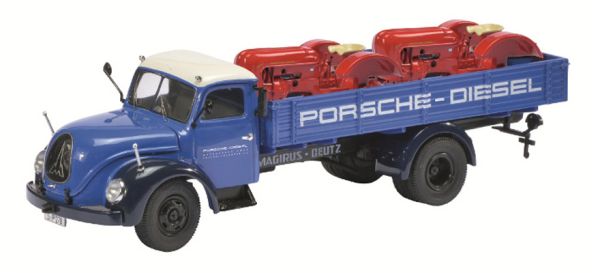 SCH3167 - Caja abierta MAGIRUS S6500 4x2 con dos cabezas tractoras diésel PORSCHE - 1