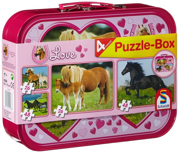 SCM55588 - 2 puzzles de 26 Piezas y 2 puzzles de 48 Piezas - CABALLOS - 1