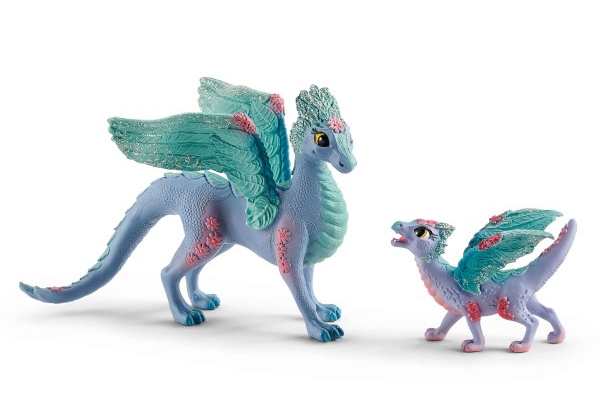 SHL70592 - Dragón con flores mamá y bebé - 1
